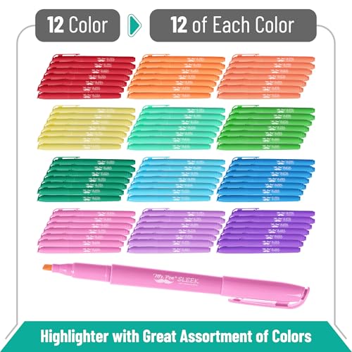 Mr. Pen- Bulk Highlighter Set, 144 Pack, Assorted Colors, Chisel Tip - color: Bright, size: 144 Pack