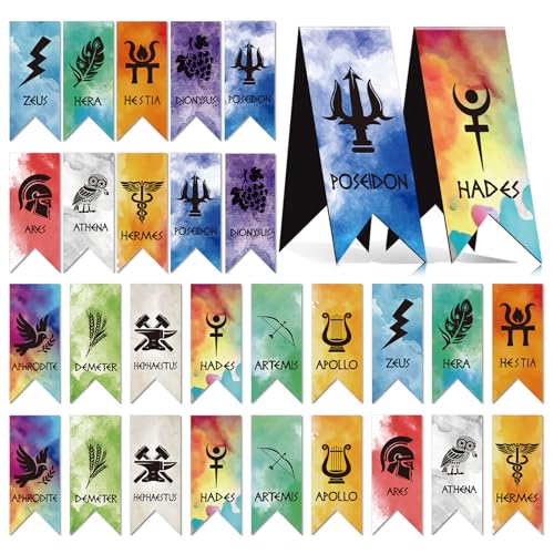 Wxiben Greek Mythology Magnetic Bookmark - 28 Pcs Olympians Gods Bookmarks for Book Lover Ancient Greek Book Marks Page Magnets Marker Clip for Students Teacher Office Reading Bookish Favor - style: Greek Mythology