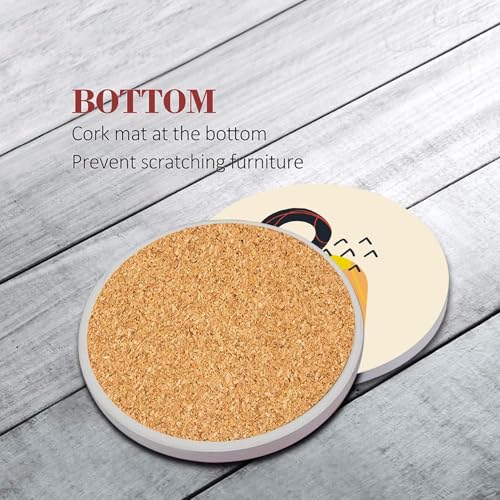 Britimes Coasters for Drinks, Set of 6, Ceramic Stone, Colorful Geometric - color: Abstract