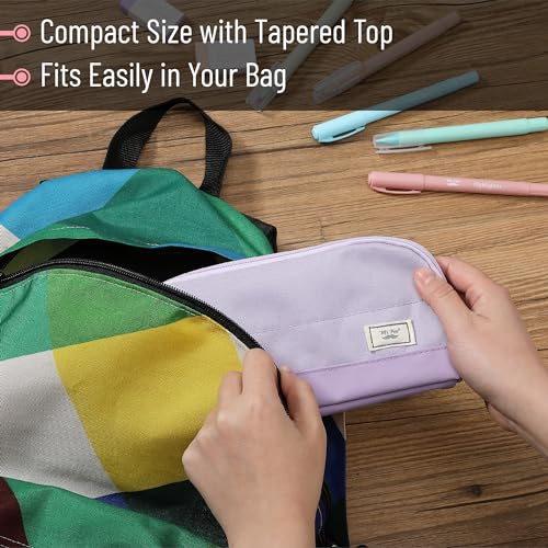 Mr. Pen- Wide-Opening Pencil Case, Triangle Design - color: Purple