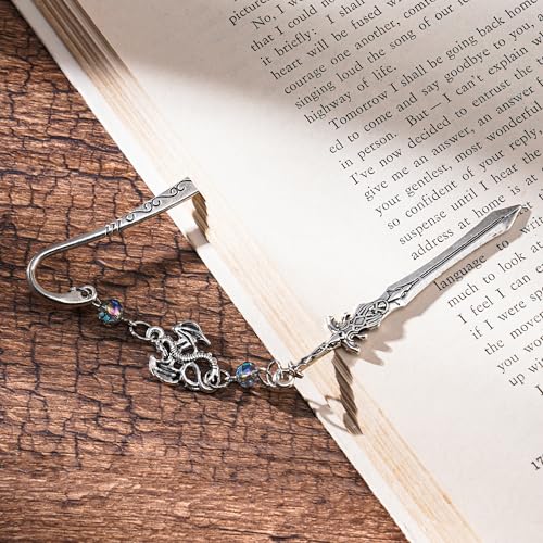 Fantasy Fourth Wing Bookmark - Cool Fourth Wing Book Mark Tassel Chain Pendant Metal Inspirational Ancient Silver Bookmarks Reader Men Boy Valentines Gift Students Teachers School Supplies