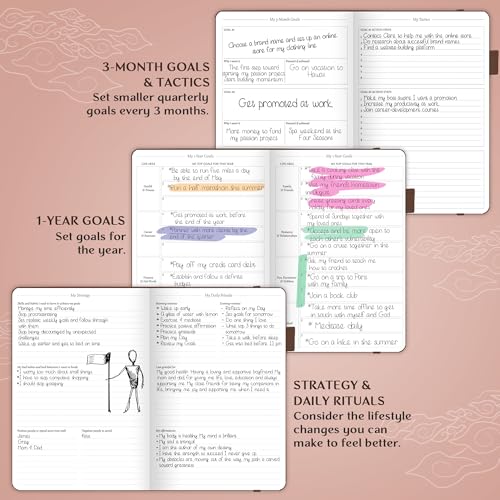 Legend Planner Undated, Weekly & Daily Goal Journal, A5 Dark Brown - color: Dark Brown (Undated), size: A5 (5.5'' x 8.3'')