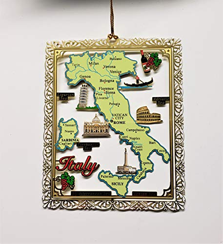 Italy Brass Christmas Ornament Landmarks Travel Souvenir Gift