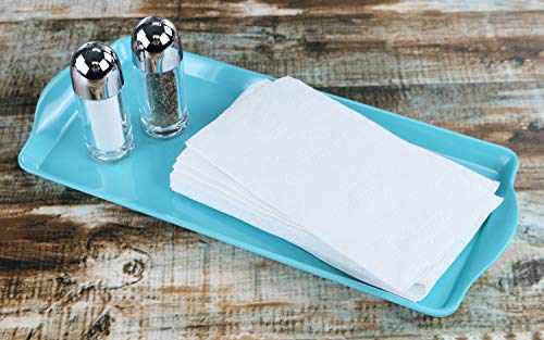 Reston Lloyd Melamine Plastic Tidbit Tray, BPA-Free, Food Safe, Multipurpose Platter Serving Tray, Bathroom/Table Organizer, Turquoise - color: Turquoise, size: 14.7" x 6.5" x 0.8"