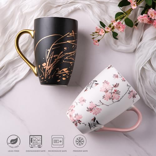 AmorArc Tea Cup With Infuser and Lid, 18oz Loose Leaf Tea Mug With Steeper - color: Black