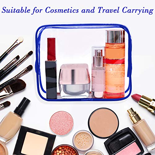 APREUTY 6 Packs Clear Makeup Bags, TSA Approved Toiletry Bags Set, Blue - color: Blue-6PCS(Large+Medium+Small)