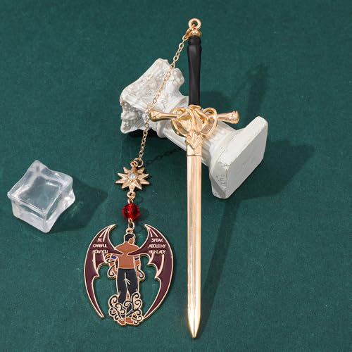 ACOTAR Night Court Metal Bookmark, Dark Fantasy Page Marker Gift - style: Azriel