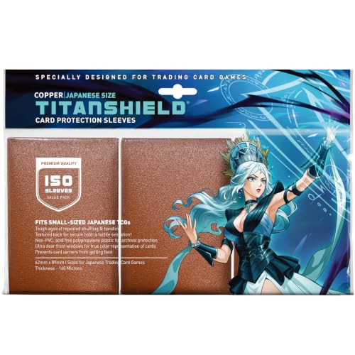TitanShield Small Card Sleeves, Copper (150 Sleeves) - Fits Yugioh - color: Copper