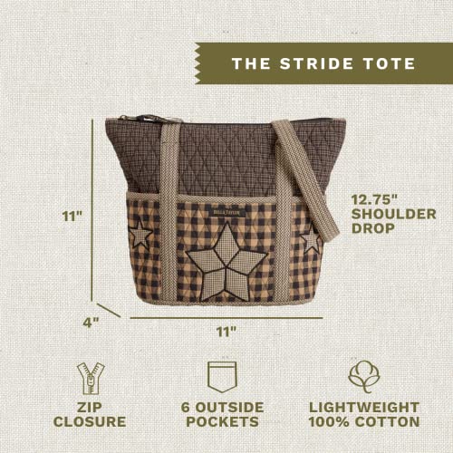 Bella Taylor Stride Tote, Quilted Shoulder Bag for Women - color: Farmhouse Star