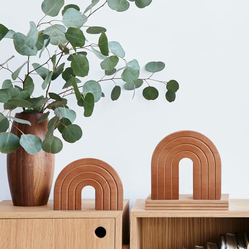DoubleFill Set of 2 Wooden Rainbow Arch Boho Shelf Decor for Table