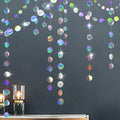 Cheerland Iridescent Party Decorations Holographic Circle Garlands Disco Theme Birthday Decorations Bachelorette Hanging Streamers Banner Graduation Decor Euphoria Karaoke Music Party Backdrop