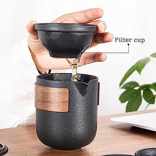 TBACW Travel Gongfu Tea Set with 4 Cups, Classic 1 Pot - color: Classic 1 Pot 4 Cups