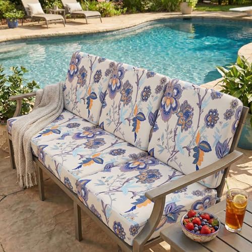 hyha Printed Couch Cushion Covers, Sofa Covers Washable for 2 Cushion Couch - color: Beige, size: Seat Cover Medium