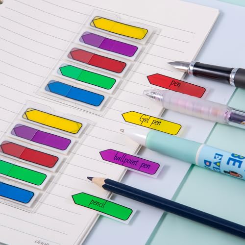 Golcellia Arrow Sticky Notes with Sticky Tabs & Page Markers - 900 Sticky Flags for Books, 5 Color Arrow Stickers for Organizing Documents, Notes (9-Pack) - color: Dark, size: 5.8" x 4.6"