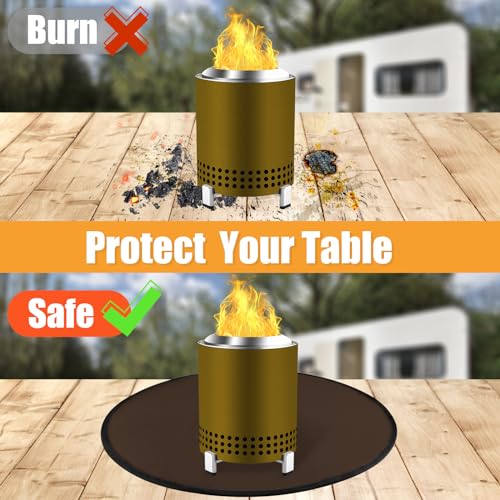 18.5in Fire Pit Mat Compatible with Solo Stove Mesa and Mesa XL Accessories, Fireproof Mat Compatible with Solo Stove Mesa, 3-Layer Fire Pit Mats for Under Fire Pit and Grill to Protect Table - Brown