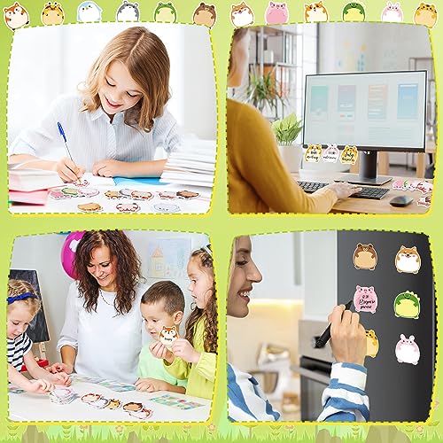 Seajan 48 Pcs Cartoon Animal Sticky Notes 1440 Sheets Self Sticky Memo Pads