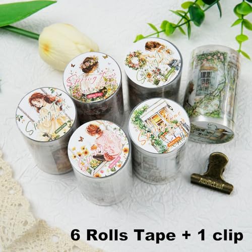 6 Rolls Spring Moments PET Tape for Scrapbook Journaling - style: Spring Time Moments