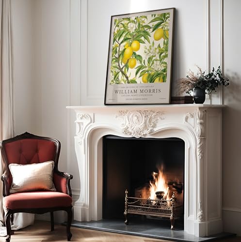 Poster Master Lemon Tree Print - William Morris Poster - Botanical Exhibition Artwork - Floral Housewarming Gift - Lemon & Fruit Creation - Aesthetic Dining Room or Kitchen Decor - 8x10 UNFRAMED Wall Piece - color: Style-15, size: 8"L x 10"W