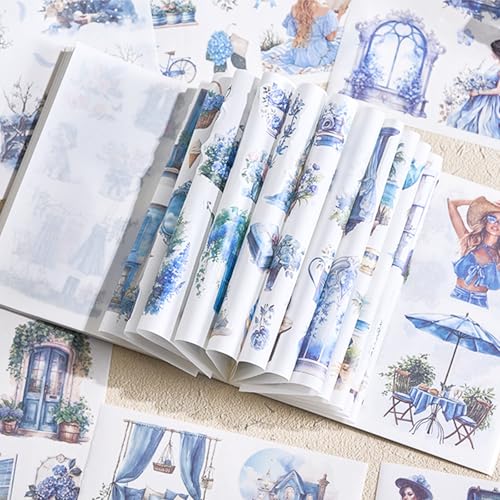 Charming Circulation Theme Sticker Scrapbooking Supplies for Junk Journal, 50 Sheets Washi Stickers - Vintage Journaling Stickers - color: Charming Circulation Theme