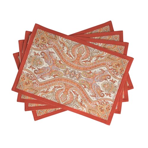 Maison d' Hermine Placemats Set of 4 Reusable 100% Cotton (13"x19") - color: 033 - Kashmir Paisley, size: 13" X 19" (Pack of 4)