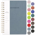 Spiral Notebook-5.75" x 8.125" College Ruled Journal with Inner Pockets and 160 Pages,PU Leather Cover Business Journal, Twin-Wire Binding Notebook Perfect for Office & Home School Supplies Reef Blue - color: 001-Reef Blue-1pack, size: A5-160 pages