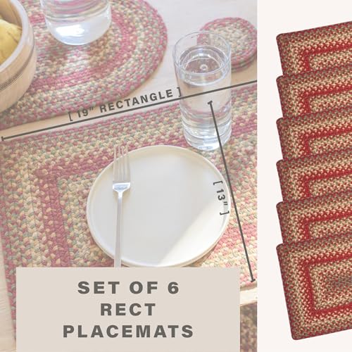 Homespice Cider Barn Jute Braided Placemats, Rect 13x19 Set of 6 - color: Cider Barn
