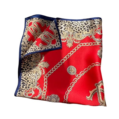 100% Mulberry Silk Neck Scarf for Women Square Neckerchief – 21 inch - color: Red