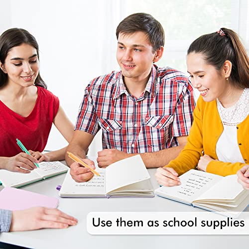 feela 5 Pack Notebooks Journals Bulk, Hardcover Classic Ruled Lined Journals with Pen Holder for Women Girls School Business Supplies, with 5 Black Pens, 120 GSM, 5.1”x8.3”, A5, Pastel Colors - color: 5 Pastel Colors