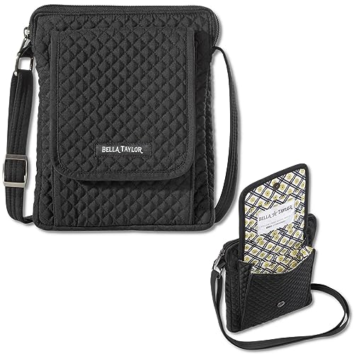 Bella Taylor Mini Crossbody, Quilted Handbag for Women - color: Vintage Black