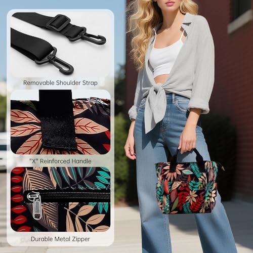 Crossbody Shoulder Bag for Women - Water Resistant Casual Handbag Purse with Multiple Pockets, Adjustable Strap - color: Maple Red