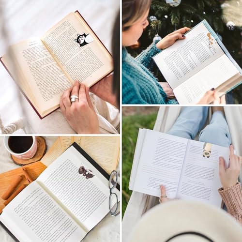 10 Pcs Magnetic Bookmarks, Cute Cat Double-Sided Printed Page Book Markers, Perfect Bookmark for Women, Ideal Gifts for Readers Teachers Students Book Lovers - style: big cat