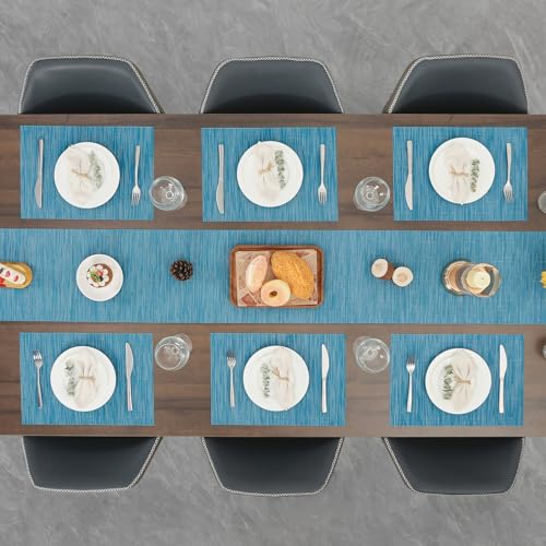Myir JUN Placemats Set of 4 Kitchen and Dining Table Placemats - color: Blue, size: Set of 4