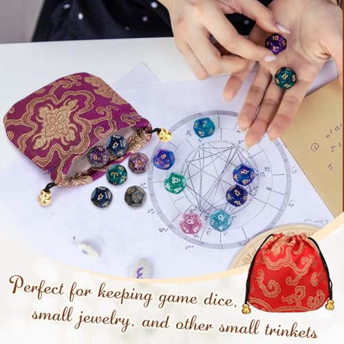 kilofly 30 pc Chinese Silk Brocade Drawstring Jewelry Bag Gift Pouch Value Set - color: set30