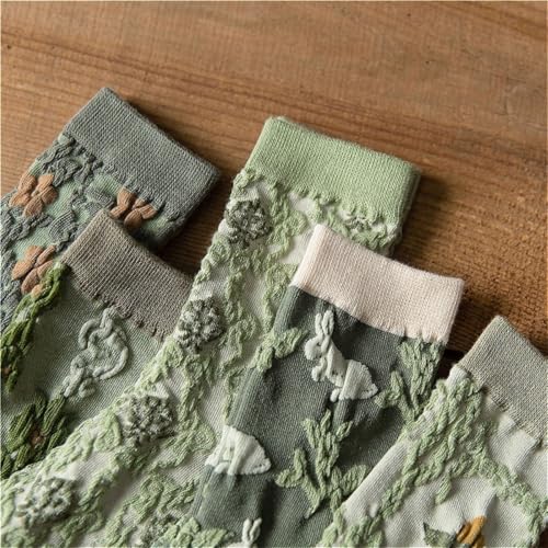 Lavish Lavender Argyle Frill Socks for Women, Dress Socks - color: 5pair-green