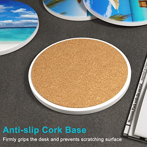 Coasters for Drinks, Set of 6 Cute Absorbent Ceramic Drink Coasters - color: Happy Beach