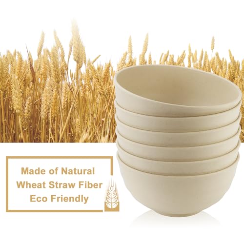 60oz Ramen Bowls Set of 6, Large Plastic Bowls for Eating (Beige) - color: Beige, size: 60 Oz