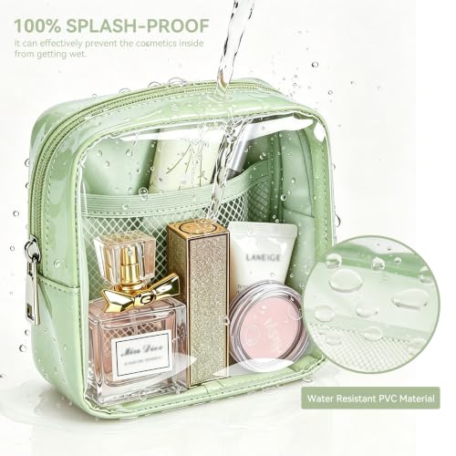 WLLWOO Clear Makeup Bag Mini Cosmetic Pouch Travel Toiletry Organizer - color: 1pcs-Mini-Mint Green