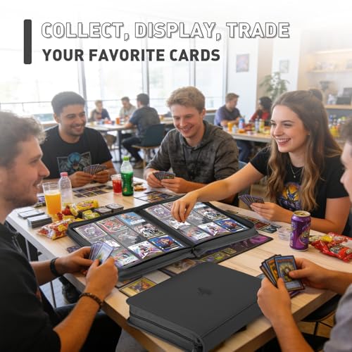 Trading Card Binder 9 Pocket, 360 Pockets Card Collection Binder - color: Black