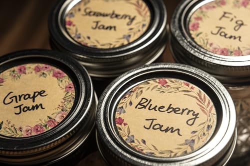 (500pc/Roll) 2" Pink Flower Label Stickers for Jars, Lids, Pantry, Mason Jars, Spice Bottles & More - color: Pink Flower 2"