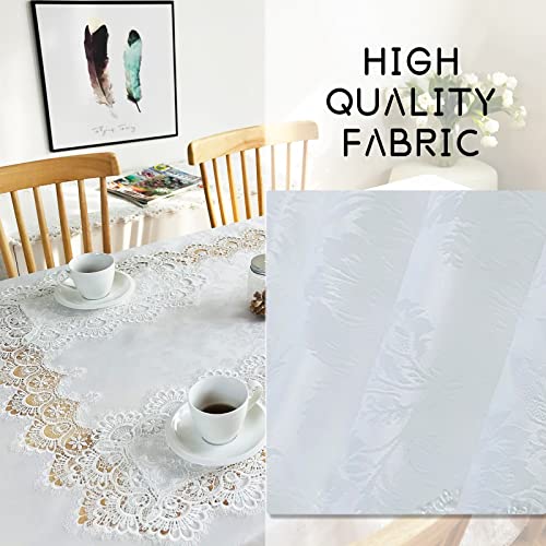 Lace Placemats Set of 6 Washable Off White 12x18inch - color: Carnation-white, size: 6pcs
