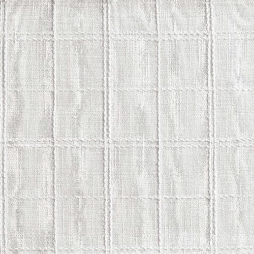 ZeeMart Linen Checked Farmhouse Placemats Set of 6, Bright White 13x19in - color: Bright White, size: Set of 6