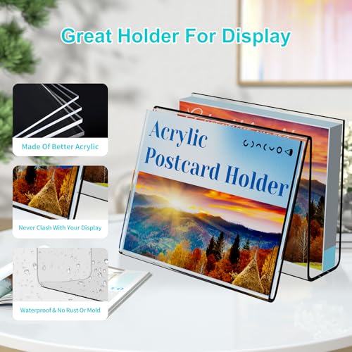 Boloyo Acrylic Vertical Postcard Display Holder,4 x 6 inch 1PC Clear Card Display Stand Easel Tablet Holder for Postcard Greeting Recipe Index Business Memory-Note Card, Artworks (Horizontal, 4PC) - color: Horizontal, size: 4PC