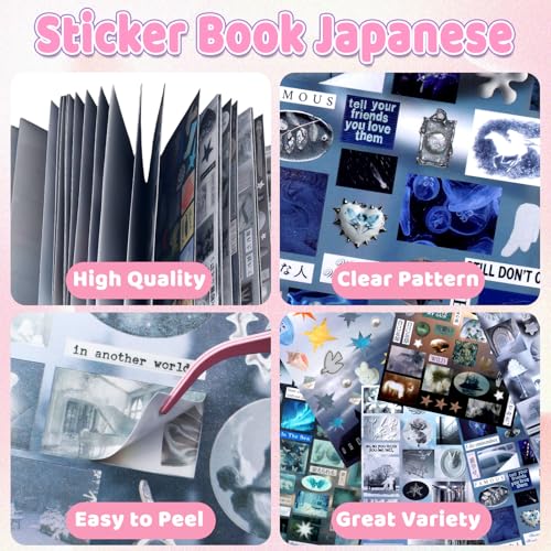 990Pcs Japanese Sticker Book for Journaling Adult, Cute Scrapbook Stickers - style: 990Pcs Grey Glimmers