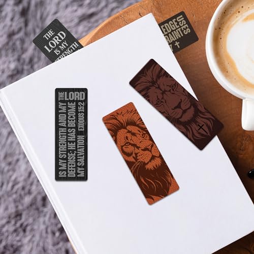 Christian Bookmarks for Men, Bible Verse Lion Scripture Book Marks - style: Man of God