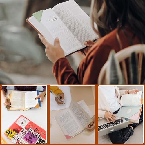 Leather Corner Bookmark, Wayzton 6 Pcs Square Page Book Marks for Women, Kids, Book Accessories for Reading Lover, Cute Handmade Book Reading Gift for Book Lovers - color: Square