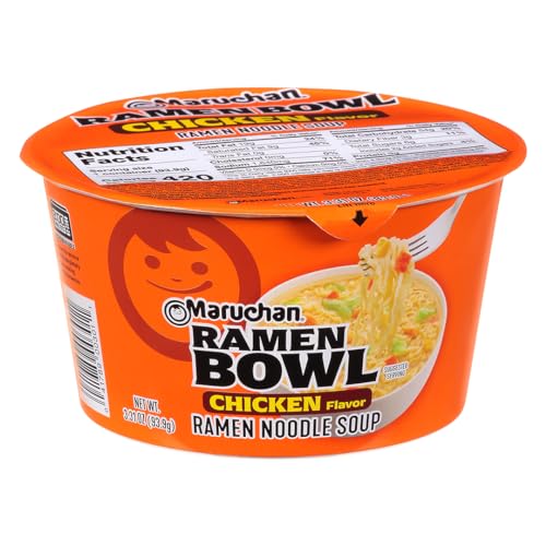 Maruchan Ramen Bowl, Chicken Flavor – Japanese-Style Instant Noodle Soup, Microwaveable Easy Meal for Students and Busy Families – 3.39 Oz. (6 Pack) - size: 3.31 Ounce (Pack of 6)