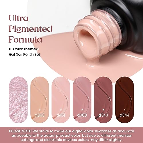 Beetles Nude Gel Nail Polish Set, Neutral Pink Brown Skin Tone Gel Polish - color: A - Mixed Finishes | Nude | Nude Symphony