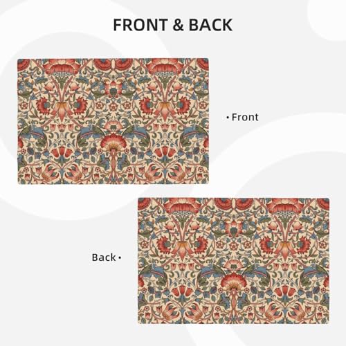 Retro Rustic Art Exotic Ethnic Placemats Set of 4 Lotus Floral Table Mats