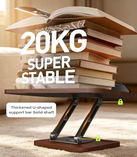 LOXP Book Stand with Storage, 360° Rotating Cookbook Stand, Ergonomic