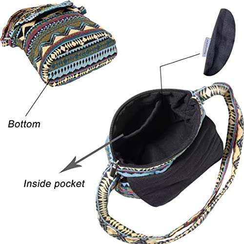 Satchel Saddle Pocket Swing pack Bag Collection Messenger Shoulder Bag Travel Purse Wallet - color: Black Stripe